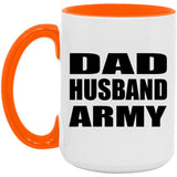 Dad Husband Army - 15oz Accent Mug Orange