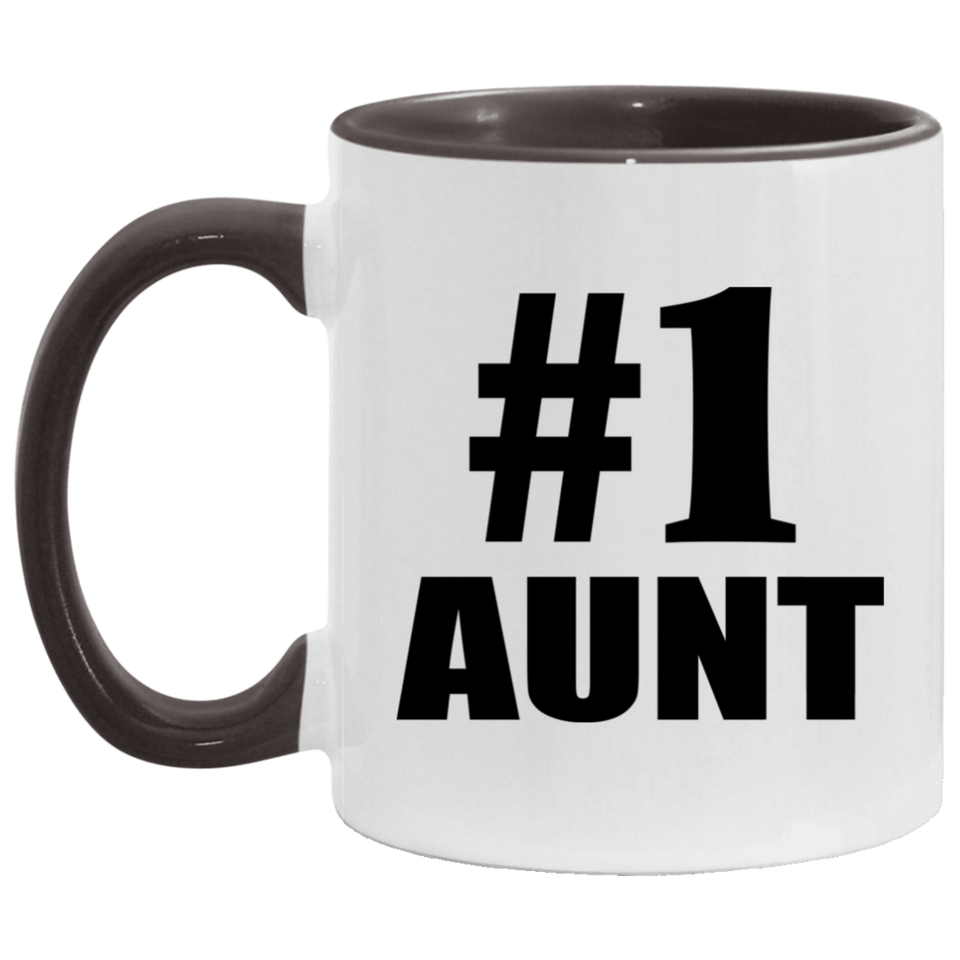 Number One #1 Aunt - 11oz Accent Mug Black