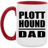 Plott Hound Dad - 15oz Accent Mug Red