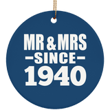 84th Anniversary Mr & Mrs Since 1940 - Circle Ornament