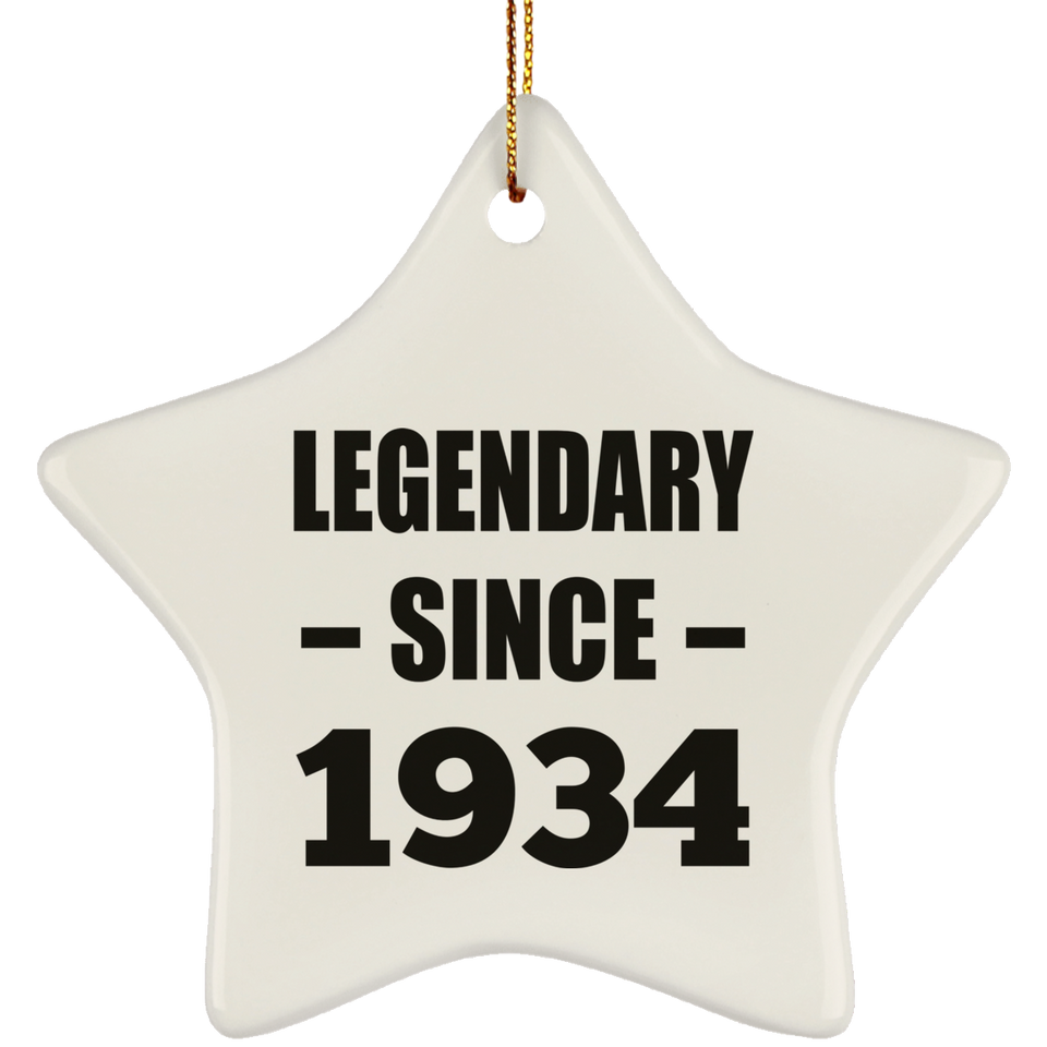 90th Birthday Legendary Since 1934 - Star Ornament