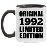 32nd Birthday Original 1992 Limited Edition - 11oz Accent Mug Black