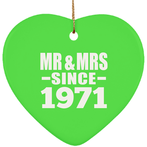 53rd Anniversary Mr & Mrs Since 1971 - Heart Ornament