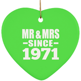 53rd Anniversary Mr & Mrs Since 1971 - Heart Ornament