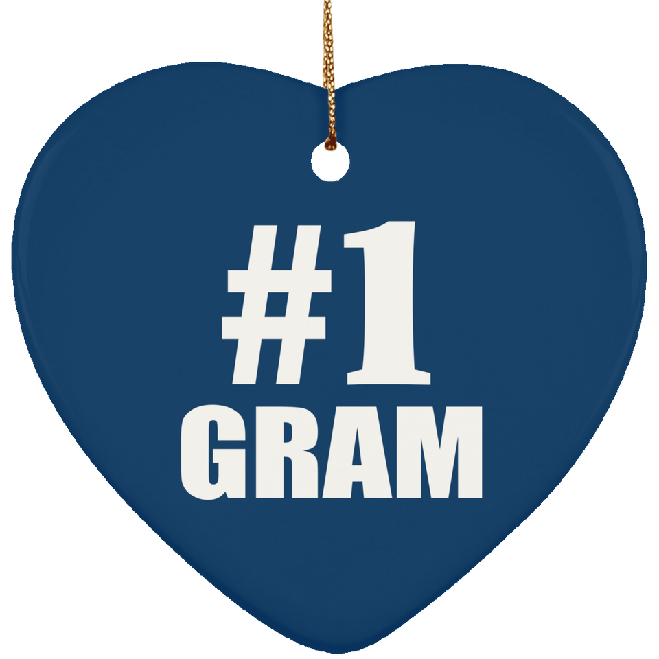 Number One #1 Gram - Heart Ornament