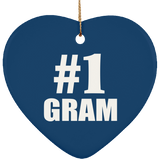 Number One #1 Gram - Heart Ornament