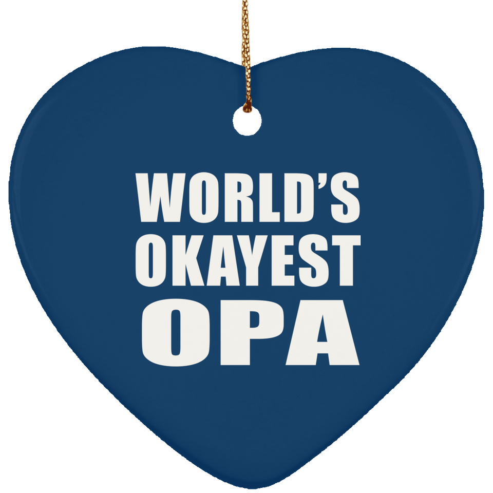 World's Okayest Opa - Heart Ornament