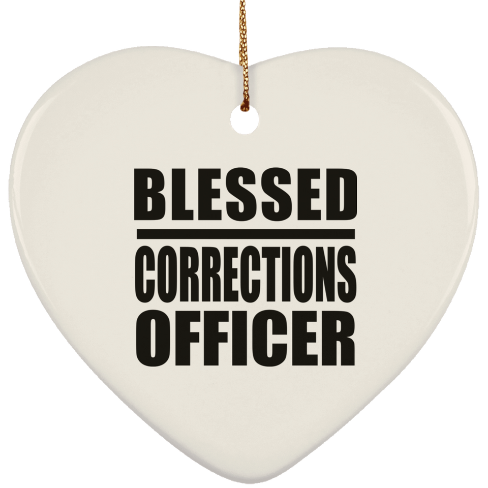 Blessed Corrections Officer - Heart Ornament