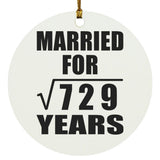 27th Anniversary Married For Square Root of 729 Years - Circle Ornament