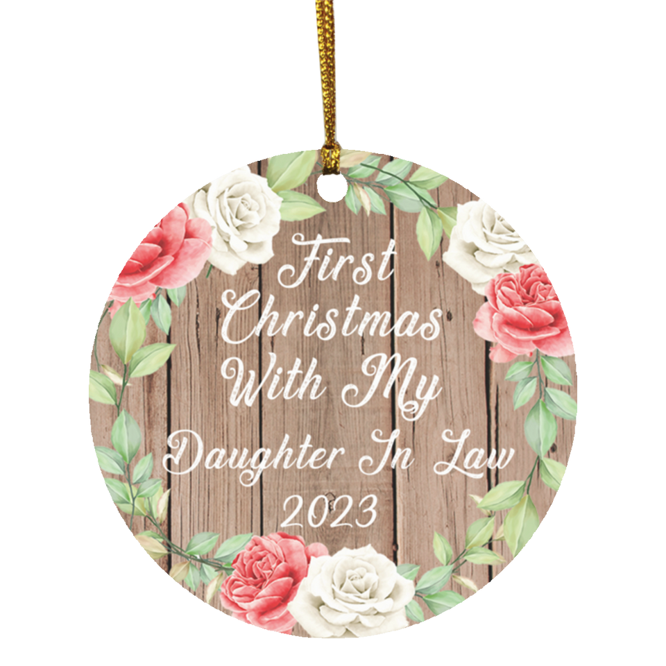 First Christmas With My Daughter In Law 2023 - Circle Ornament B