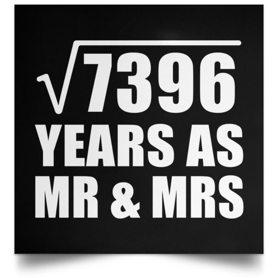86th Anniversary Square Root of 7396 Years As Mr & Mrs - Poster Square