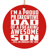 Proud Pr Executive Dad Of Awesome Son - Circle Ornament