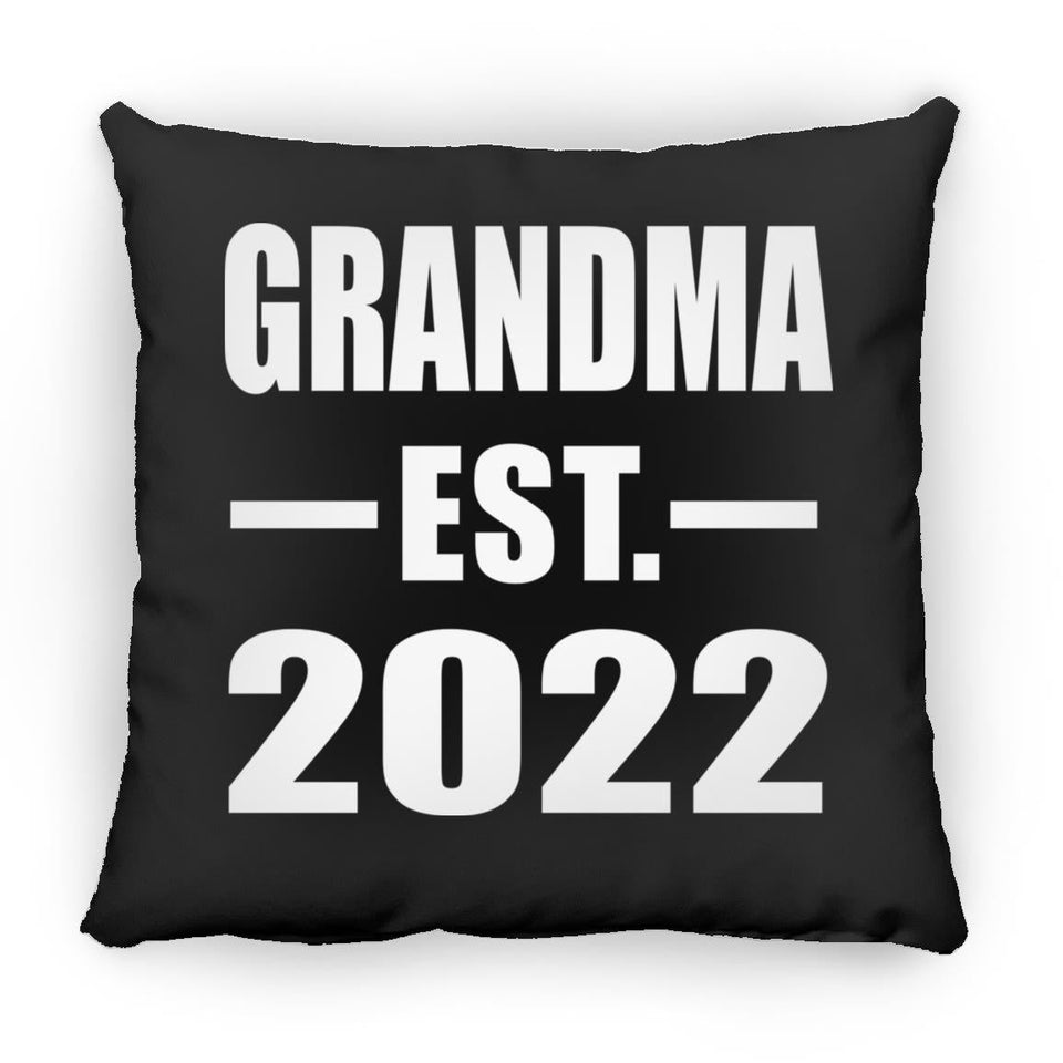 Grandma Established EST. 2022 - Throw Pillow Black