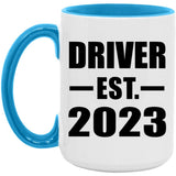 Driver Established EST. 2023 - 15oz Accent Mug Blue