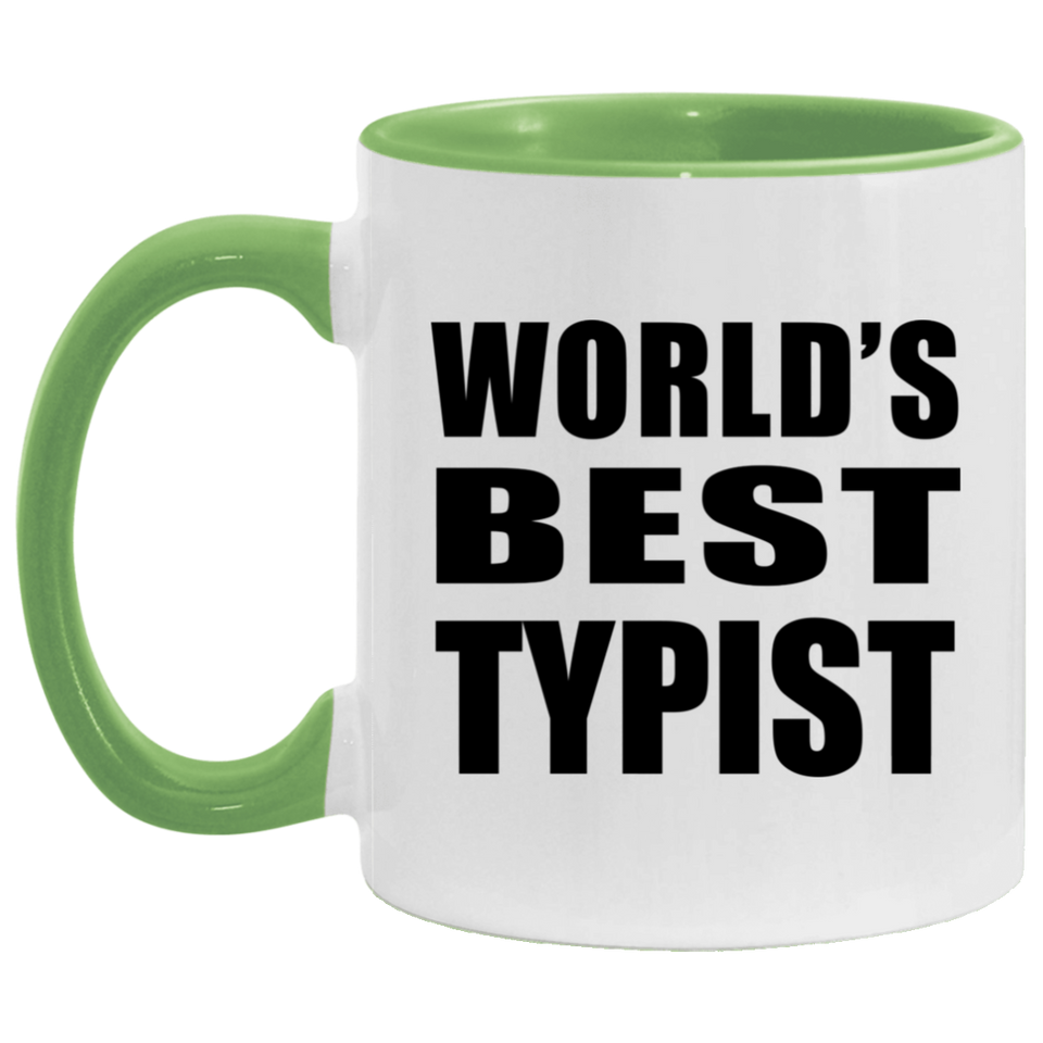 World's Best Typist - 11oz Accent Mug Green