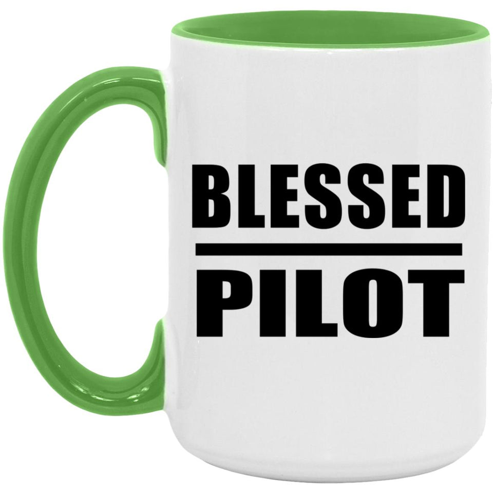 Blessed Pilot - 15oz Accent Mug Green
