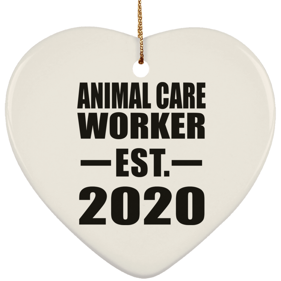 Animal Care Worker Established EST. 2020 - Heart Ornament