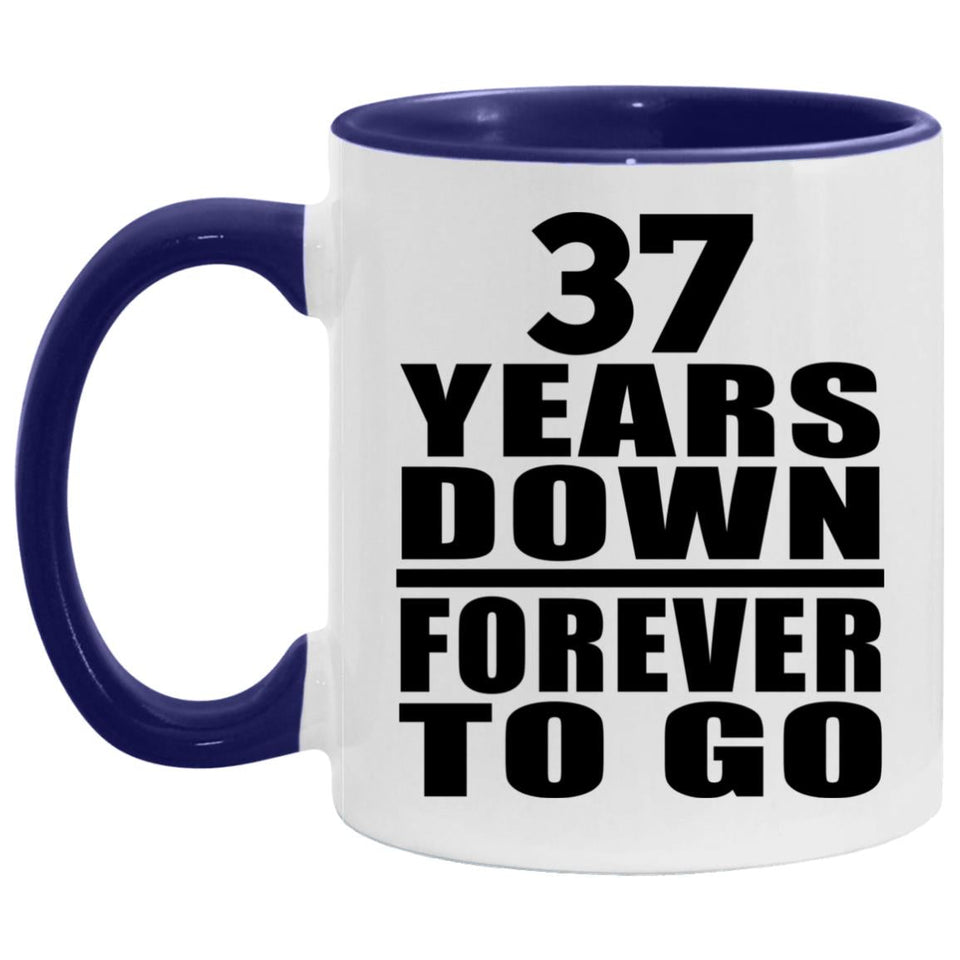 37th Anniversary 37 Years Down Forever to Go - 11oz Accent Mug Purple