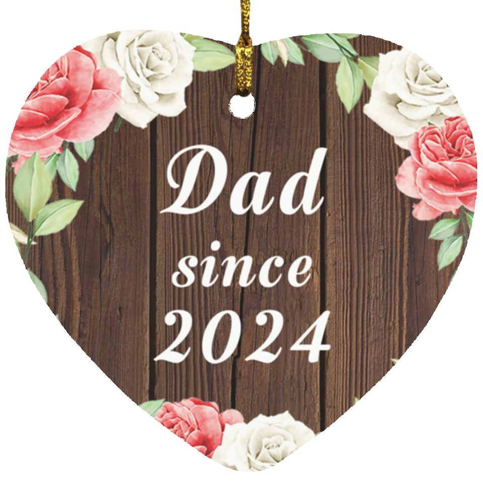 Dad Since 2024 - Heart Ornament A