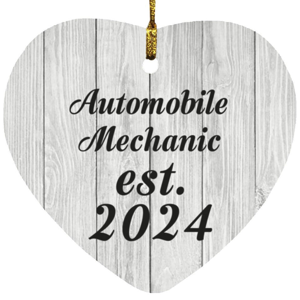 Automobile Mechanic Established Est. 2024 - Heart Ornament F