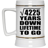 65th Anniversary Square Root of 4225 Years Lifetime To Go - Beer Stein