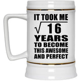 4th Birthday Took Square Root of 16 Years To Awesome - Beer Stein