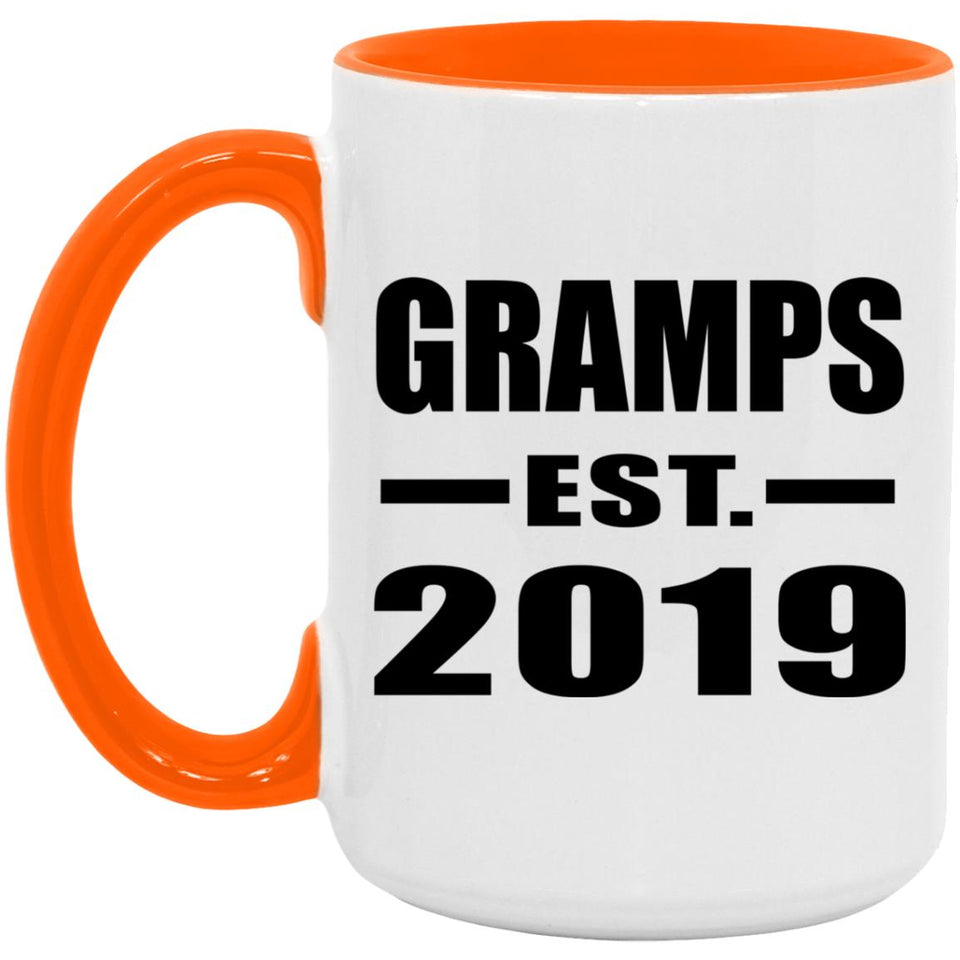 Gramps Established EST. 2019 - 15oz Accent Mug Orange