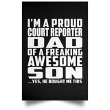 Proud Court Reporter Dad Of Awesome Son - Poster Portrait