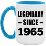 59th Birthday Legendary Since 1965 - 15oz Accent Mug Blue