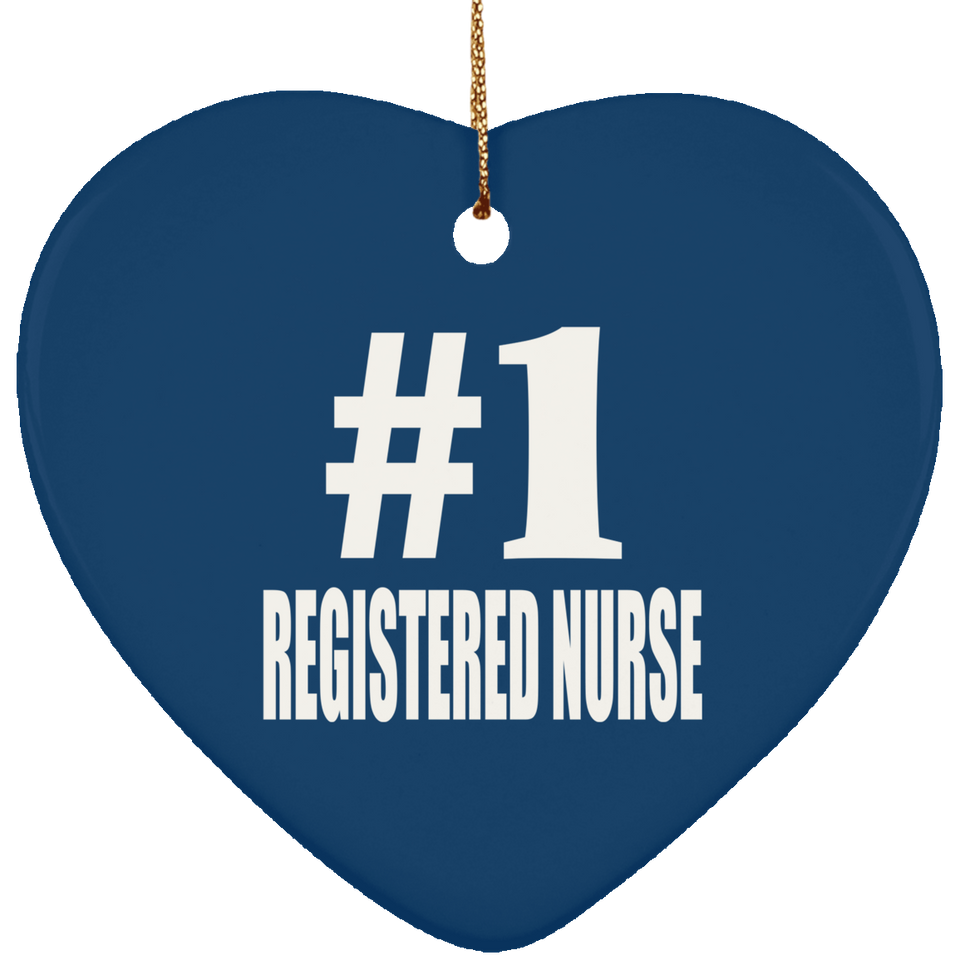 Number One #1 Registered Nurse - Heart Ornament