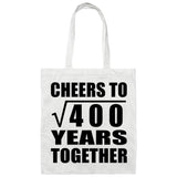 20th Anniversary Cheers To Square Root of 400 Years Together - Tote Bag White