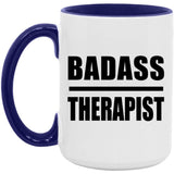 Badass Therapist - 15oz Accent Mug Purple