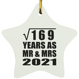 13th Anniversary Square Root of 169 Years As Mr & Mrs 2021 - Star Ornament
