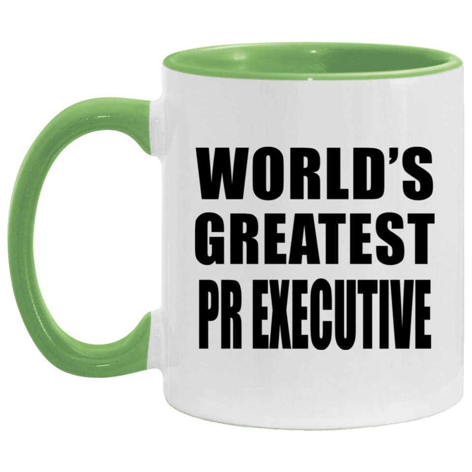 World's Greatest Pr Executive - 11oz Accent Mug Green