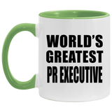 World's Greatest Pr Executive - 11oz Accent Mug Green