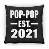 Pop-Pop Established EST. 2021 - Throw Pillow Black