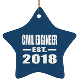 Civil Engineer Established EST. 2018 - Star Ornament