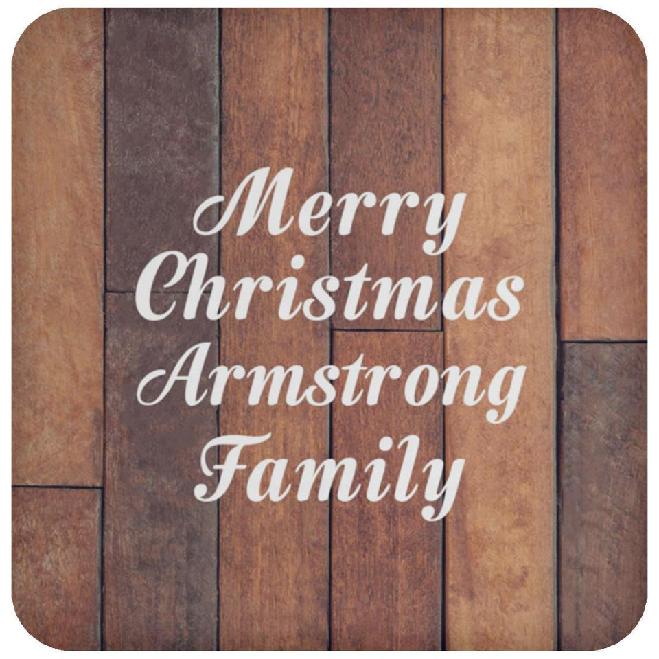 Merry Christmas Armstrong Family - Drink Coaster E