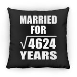 68th Anniversary Married For Square Root of 4624 Years - Throw Pillow Black