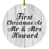 First Christmas As Mr & Mrs Howard - Circle Ornament F