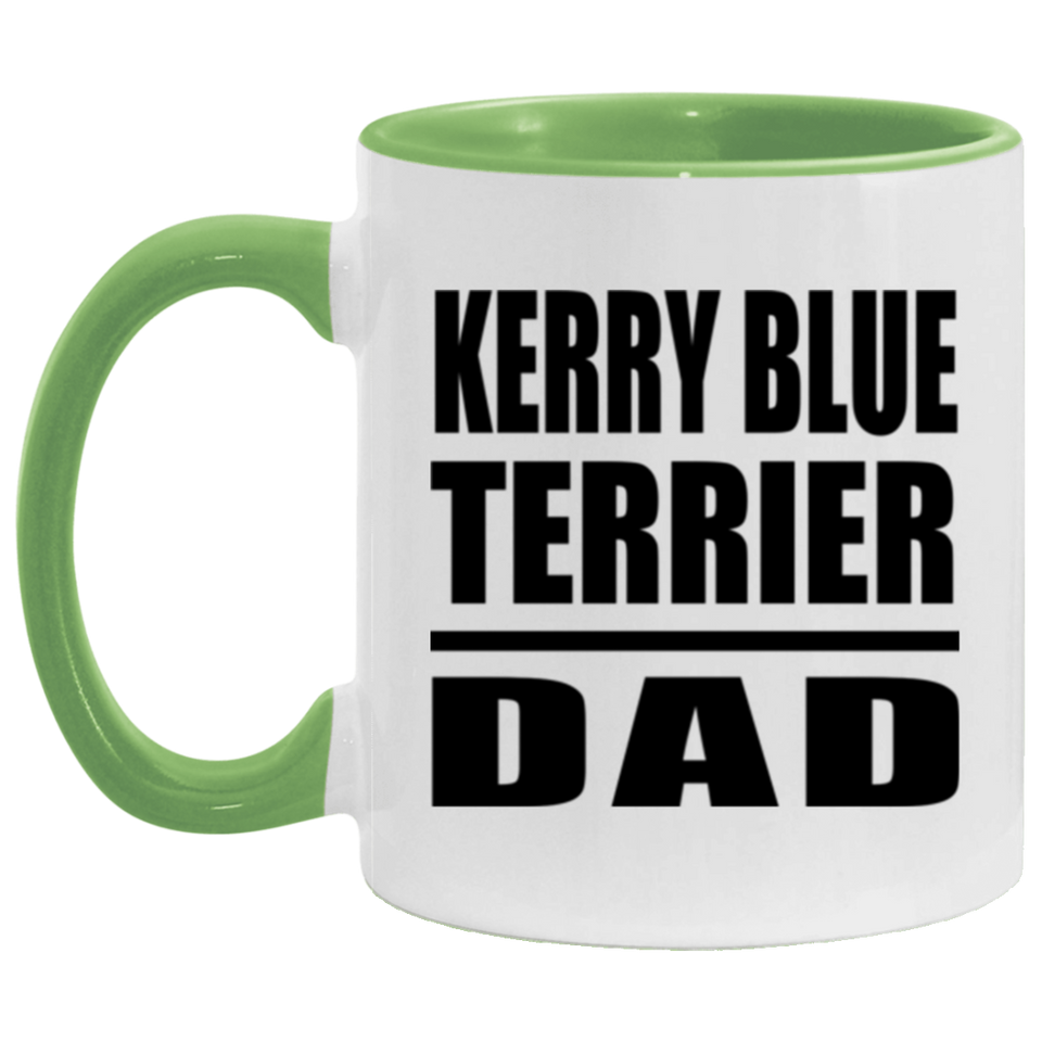 Kerry Blue Terrier Dad - 11oz Accent Mug Green