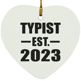 Typist Established EST. 2023 - Heart Ornament