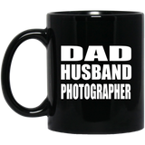 Dad Husband Photographer - 11oz Coffee Mug Black