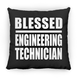 Blessed Engineering Technician - Throw Pillow Black