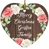 Merry Christmas Griffin Family - Heart Ornament A