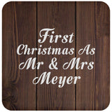 First Christmas As Mr & Mrs Meyer - Drink Coaster D