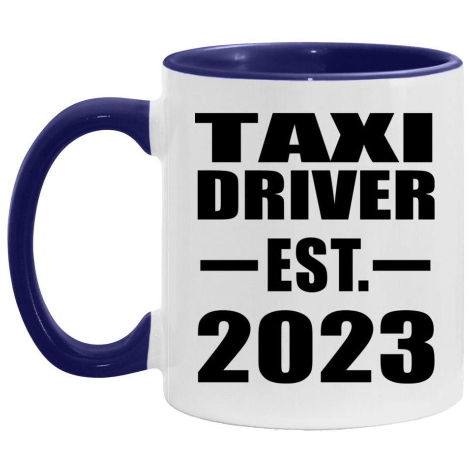 Taxi Driver Established Est. 2023 - 11oz Accent Mug Purple
