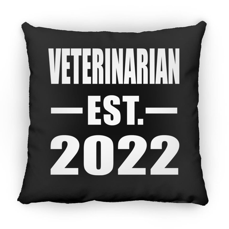 Veterinarian Established EST. 2022 - Throw Pillow Black