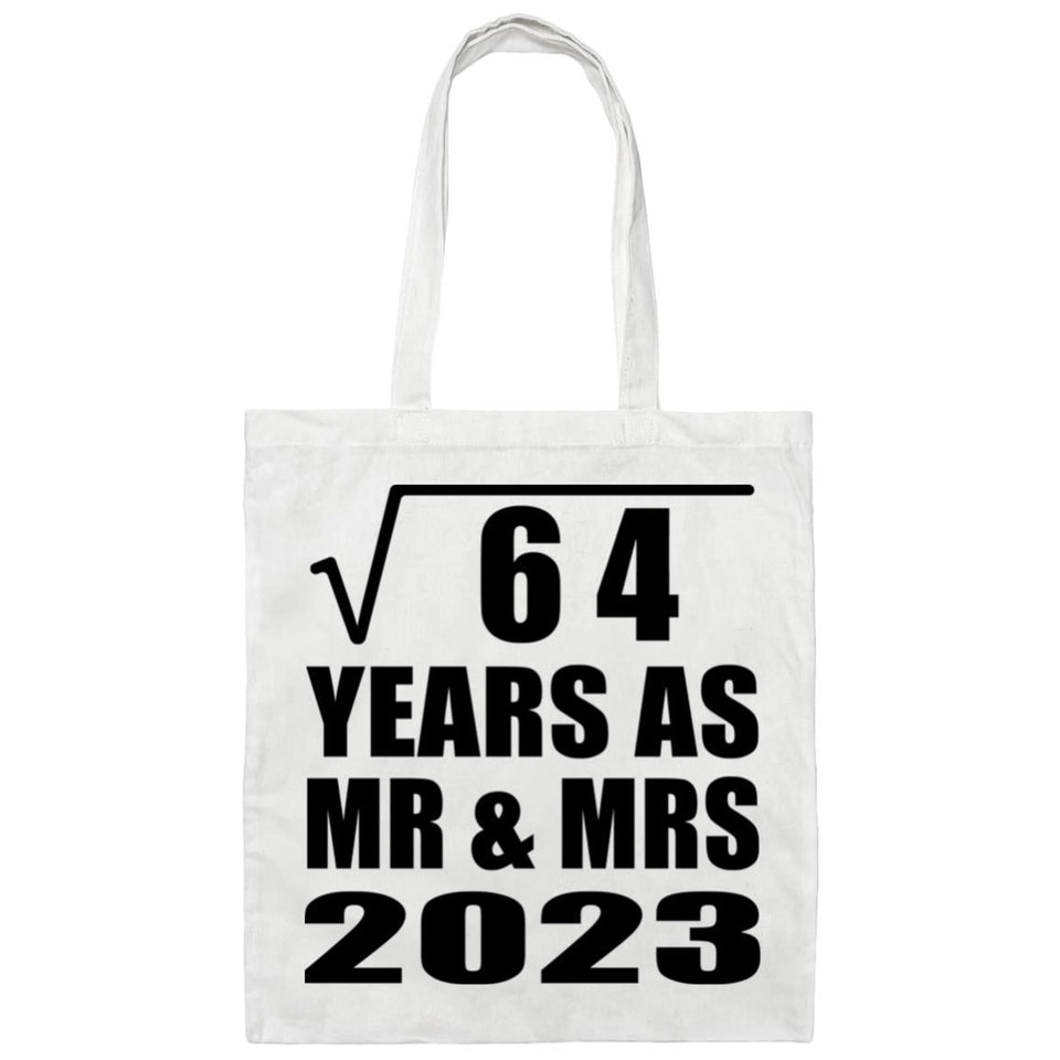 8th Anniversary Square Root of 64 Years As Mr & Mrs 2023 - Tote Bag White