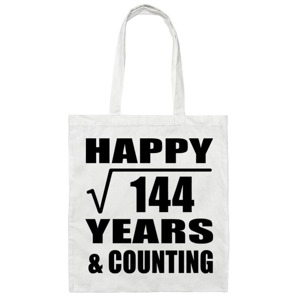 Happy 12th Anniversary Square Root of 144 Years & Counting - Tote Bag White